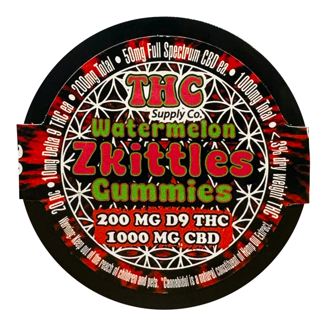 *THCSC Gummy Full Spec D9 10mg CBD 50mg 20pk1 / Watermelon Zkittlez